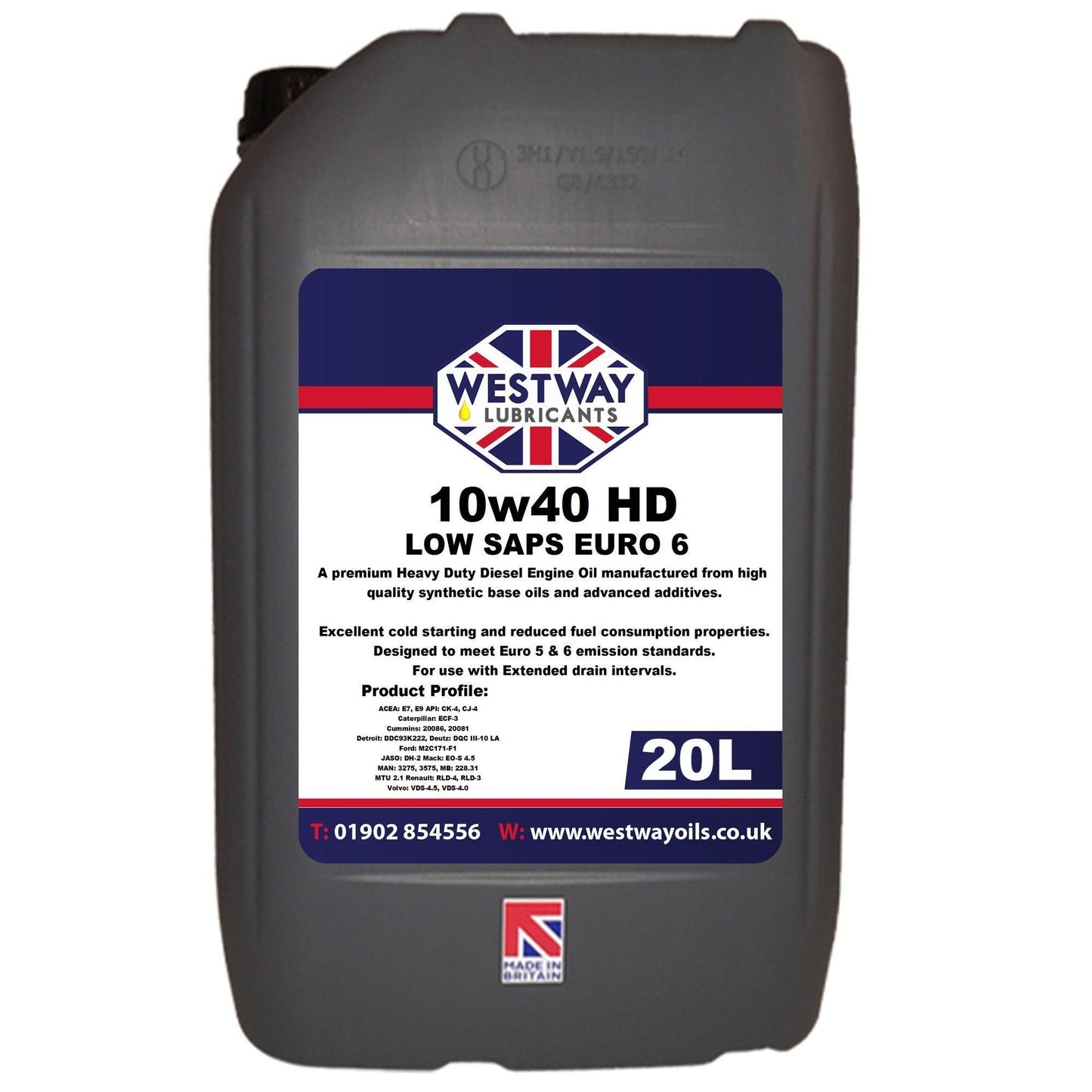 10W40 Synthetic Engine Oil UHPD Low SAPS for Diesel E7 E9 - 4Boats