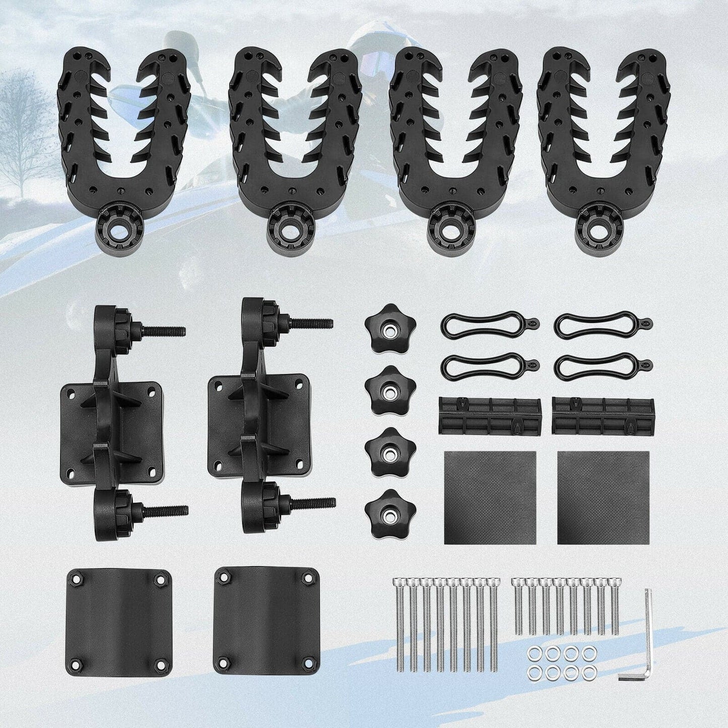 Graspur Double Gun Rack for ATVs - Durable Rubber Coated Mount