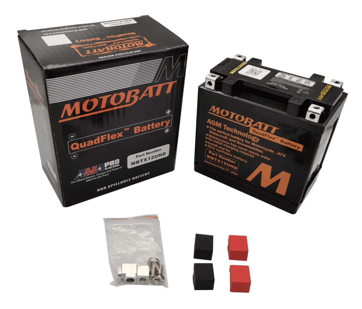 Motobatt MBTX12UHD 12V 14Ah Black AGM Motorcycle Battery