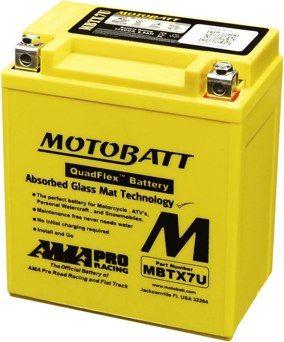 MotoBatt MBTX7U 12V 8Ah AGM Battery for Powersport Motorcycles