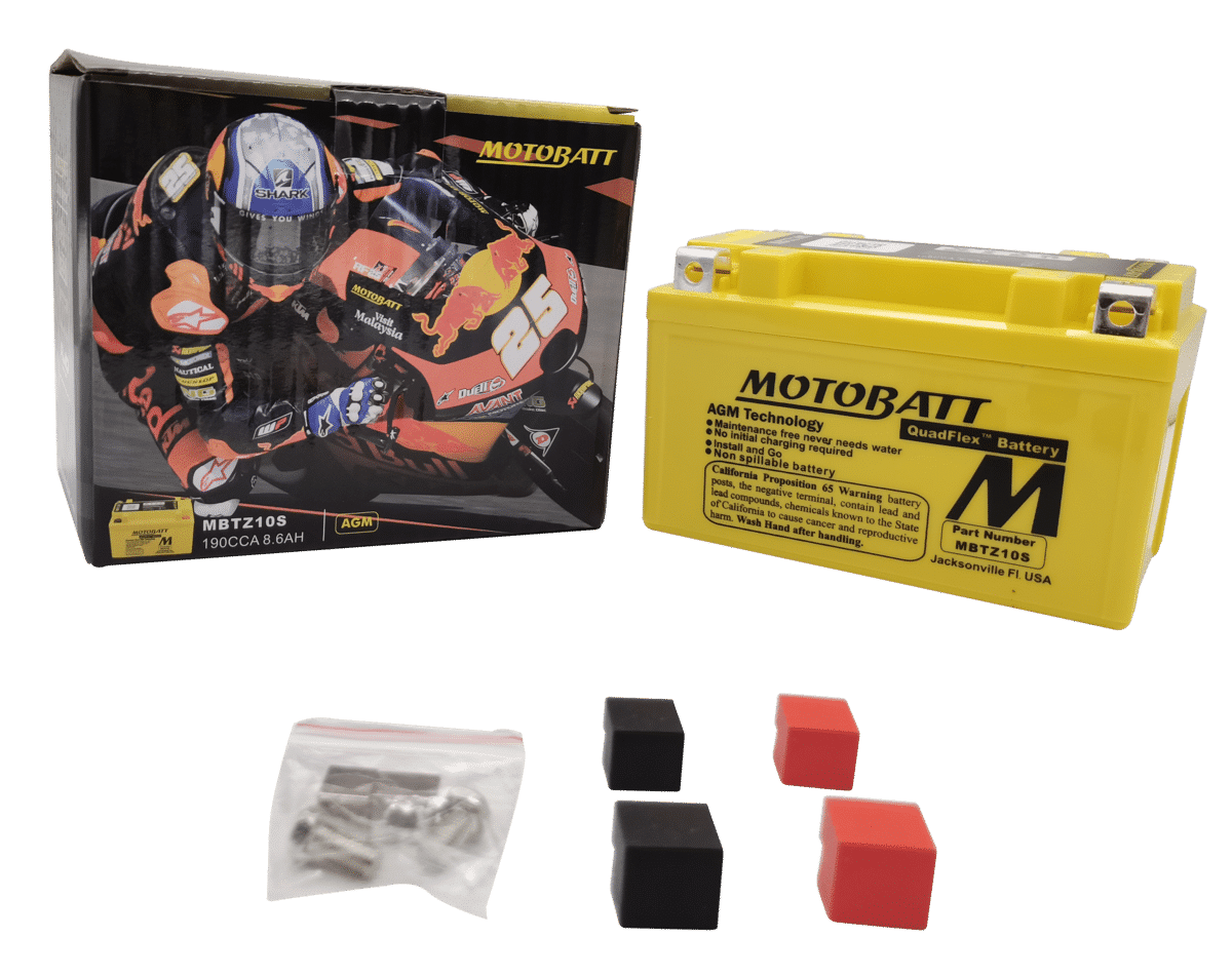 Motobatt MBTZ10S 12V 8.6Ah AGM Motorcycle Battery