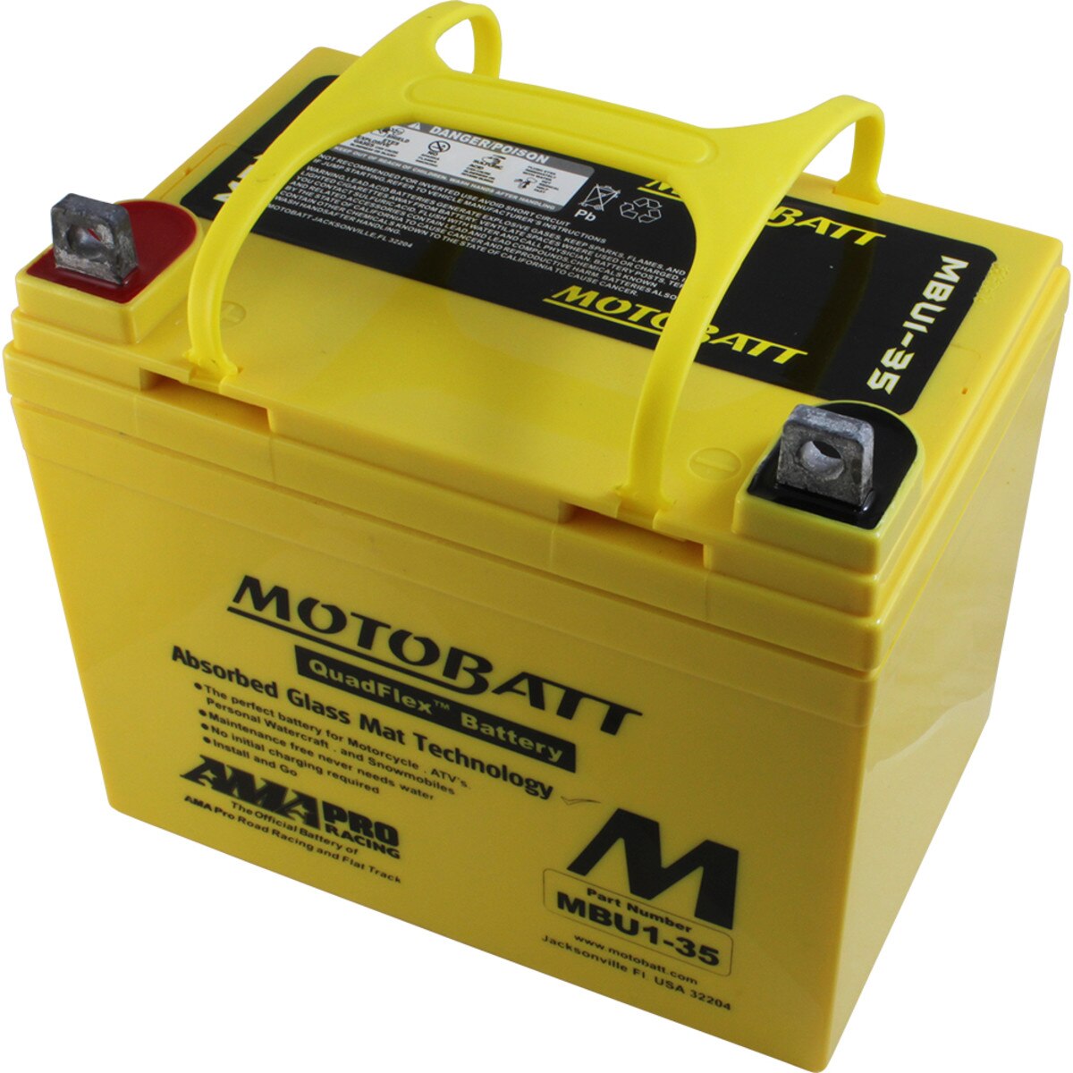 Motobatt MBU1-35 12V AGM Battery 37.1Ah for Kawasaki and Yamaha Vehicles