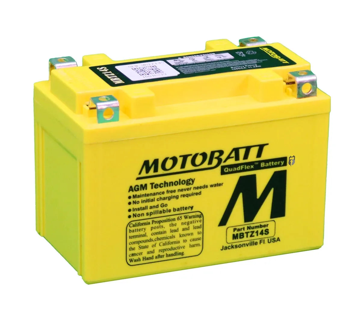 Motobatt MBTZ14S 12V AGM Motorcycle Battery