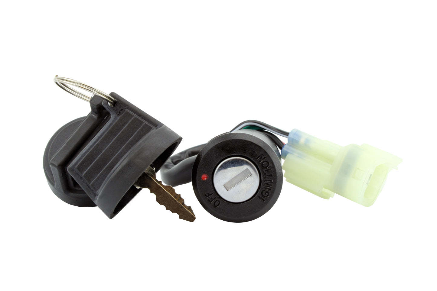Arctic Cat ignition key switch with key and wiring connector for utility vehicles
