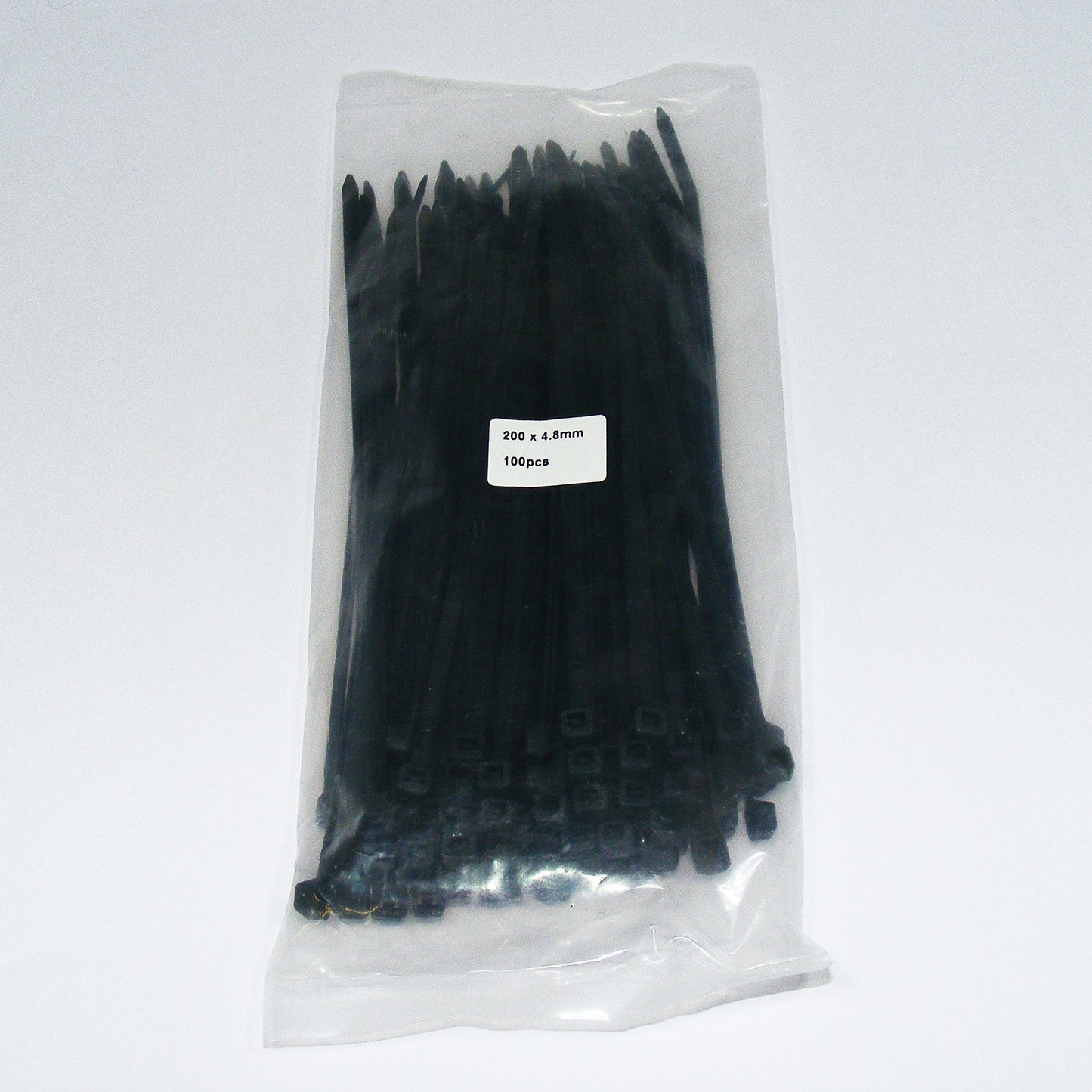100 Black Nylon Cable Ties 203mm x 4.6mm