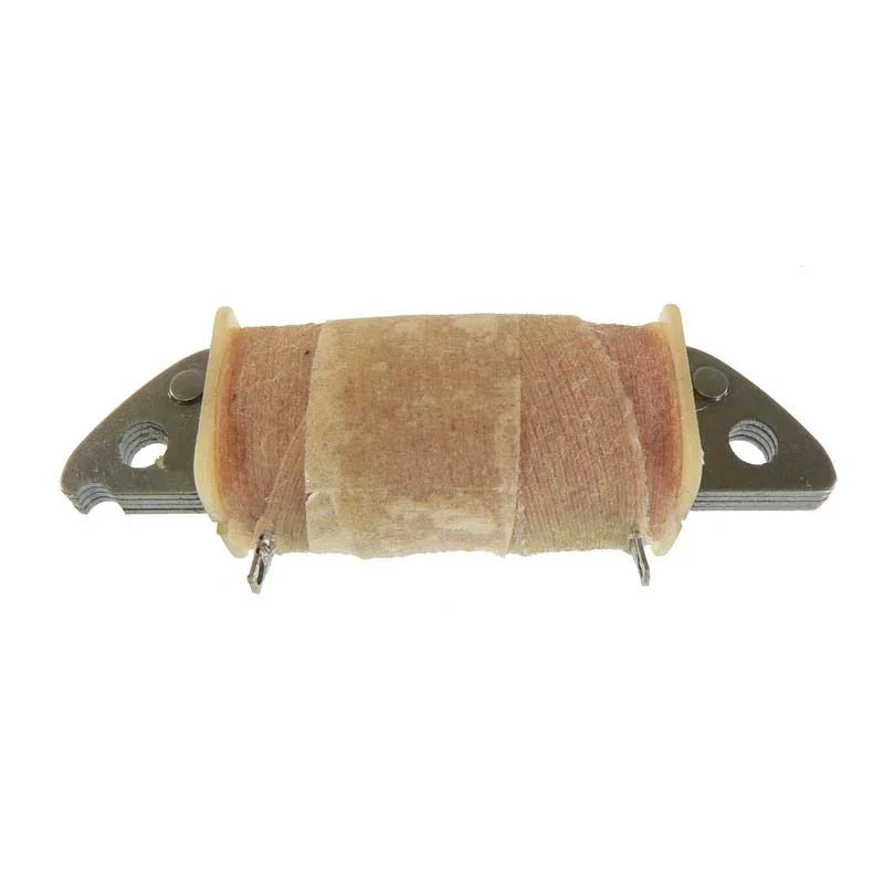 Yamaha ATV charging coil stator with wrapped copper wire and metal mounting brackets