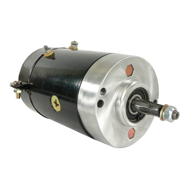 Black and silver Harley Davidson V-Twins 1982-84 generator part with metal shaft and mounting bolts