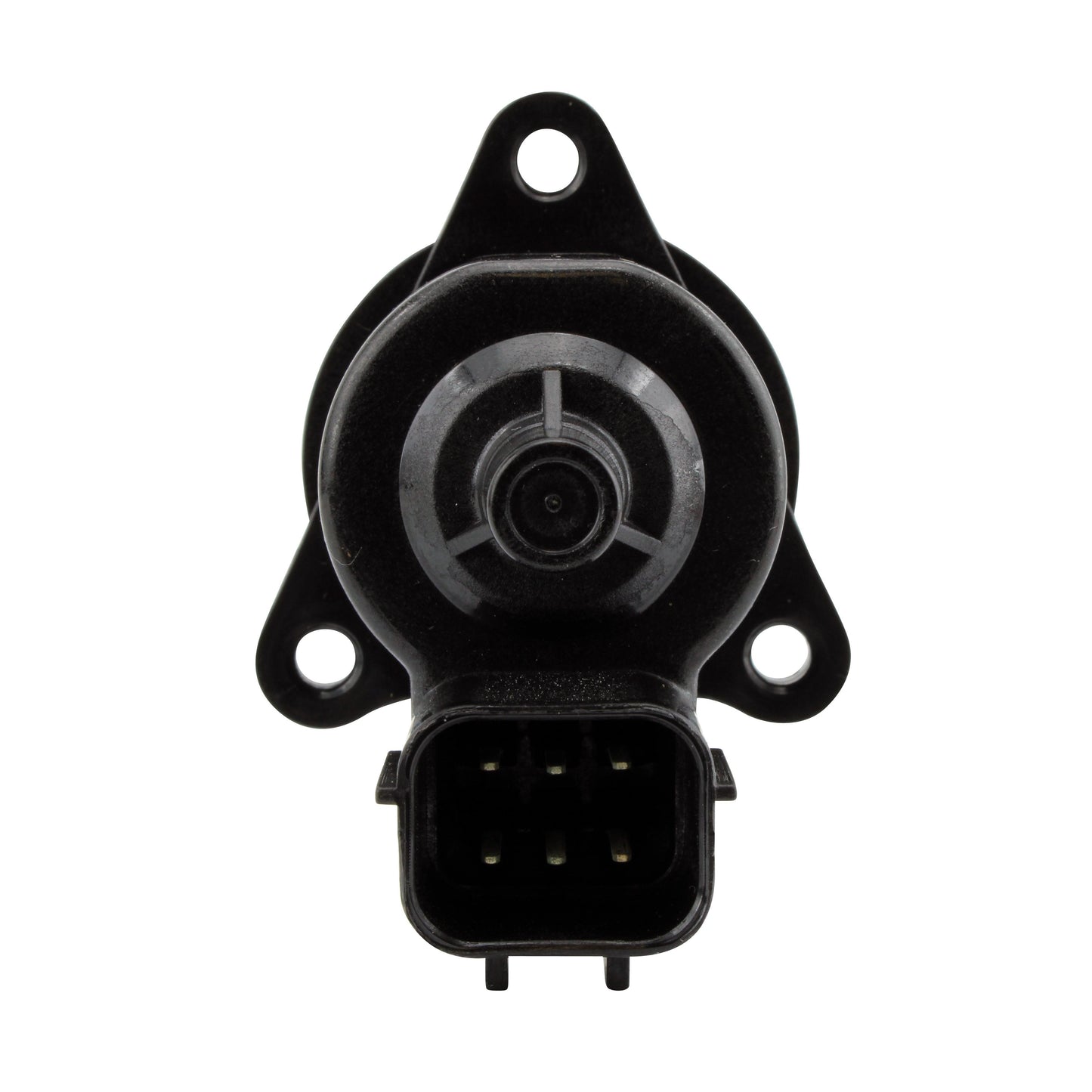 Black Polaris Idle Air Control (IAC) valve with electrical connector and mounting holes