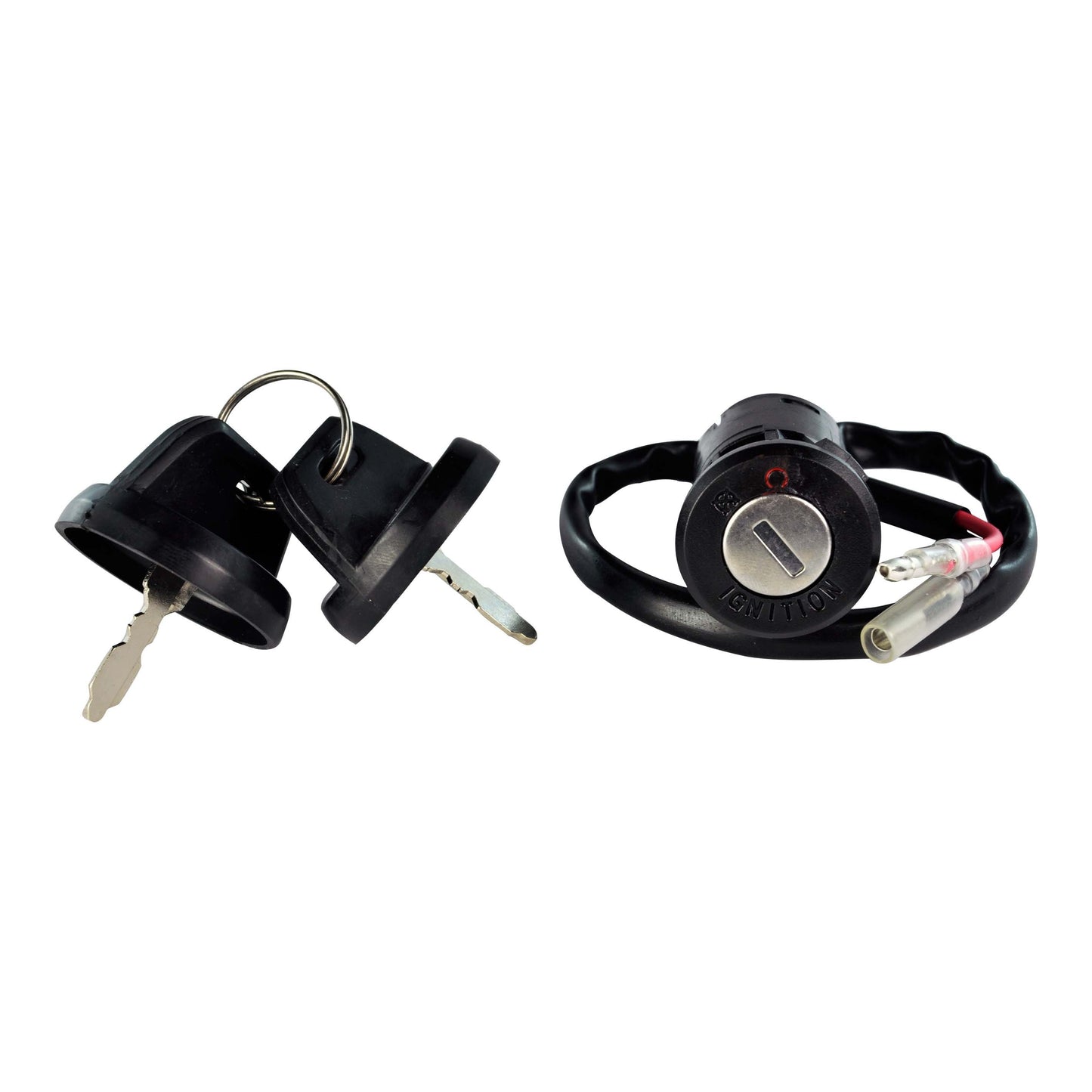 Ignition key switch kit with two black keys and wires for Honda TRX 300 Fourtrax Sportrax