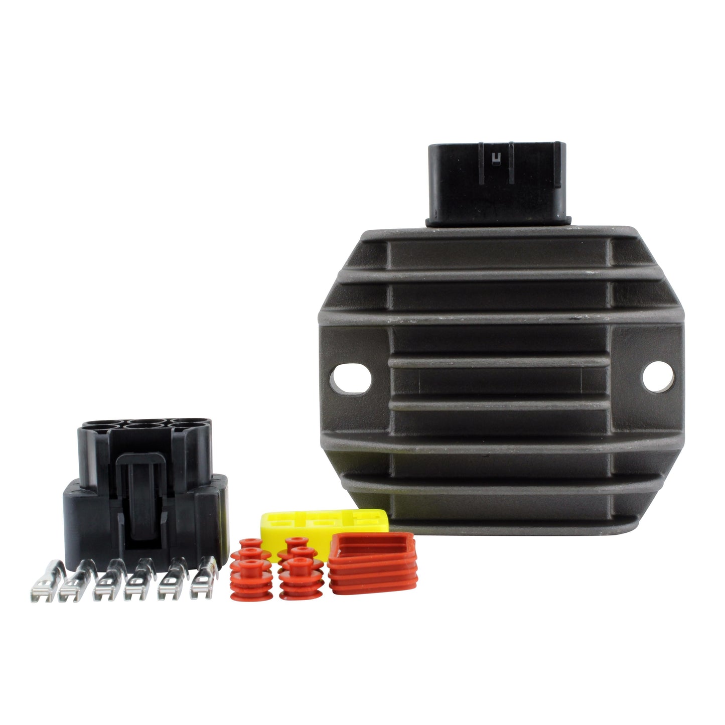 Motorcycle regulator rectifier with MOSFET and wiring connectors for Honda, Suzuki, Yamaha ATVs