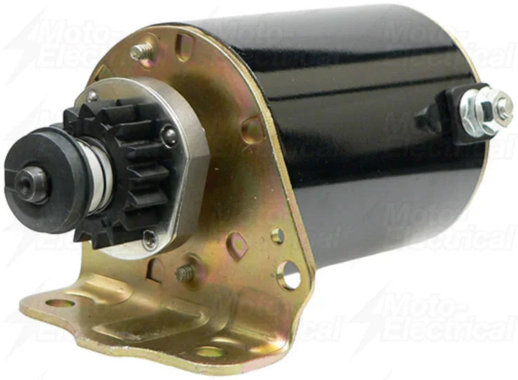 black electric motor with metal mounting bracket and gear for automotive applications