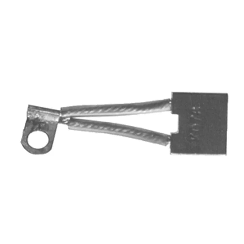 Carbon motor brush with two wires and metal loop terminal for power tools or motors