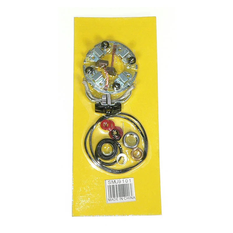 electrical parts kit with metal and rubber components on yellow packaging labeled SMU9101