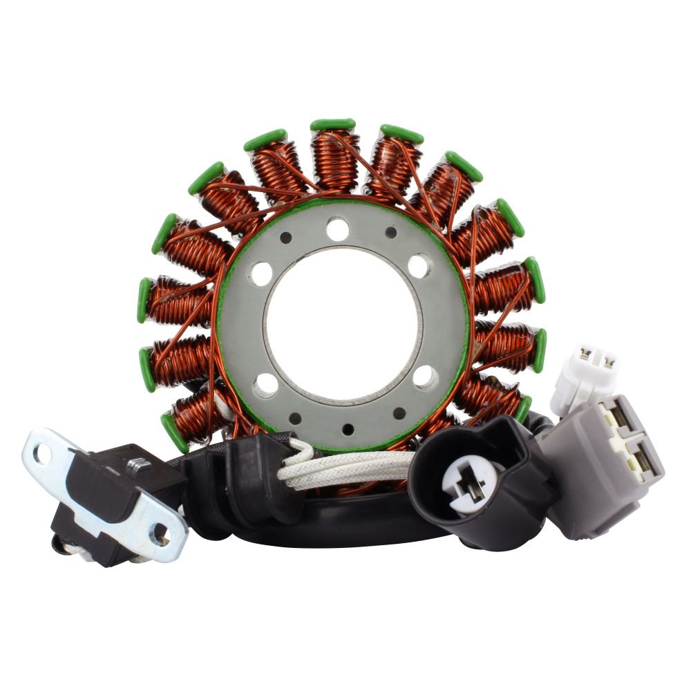 Yamaha Wolverine 70 2016-18 stator coil with copper wiring and electrical connectors on white