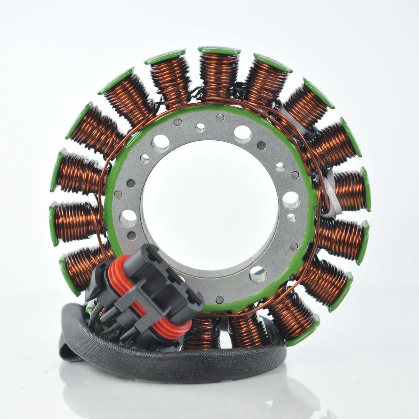Close-up of a copper winding stator coil for Polaris Ranger Crew XP, RZR 4, Sportsman, ACE 570 900 1000