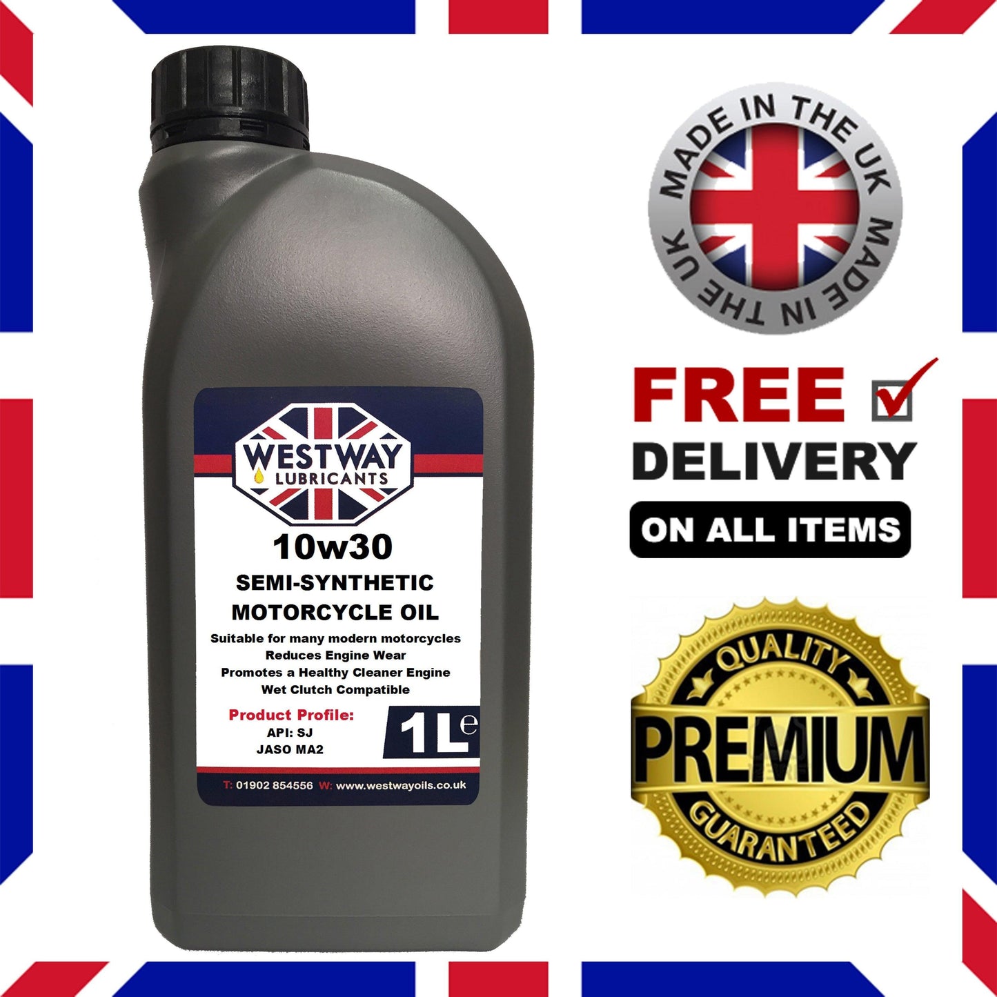 10w30 4T Semi-Synthetic Motorcycle Oil - 4Boats