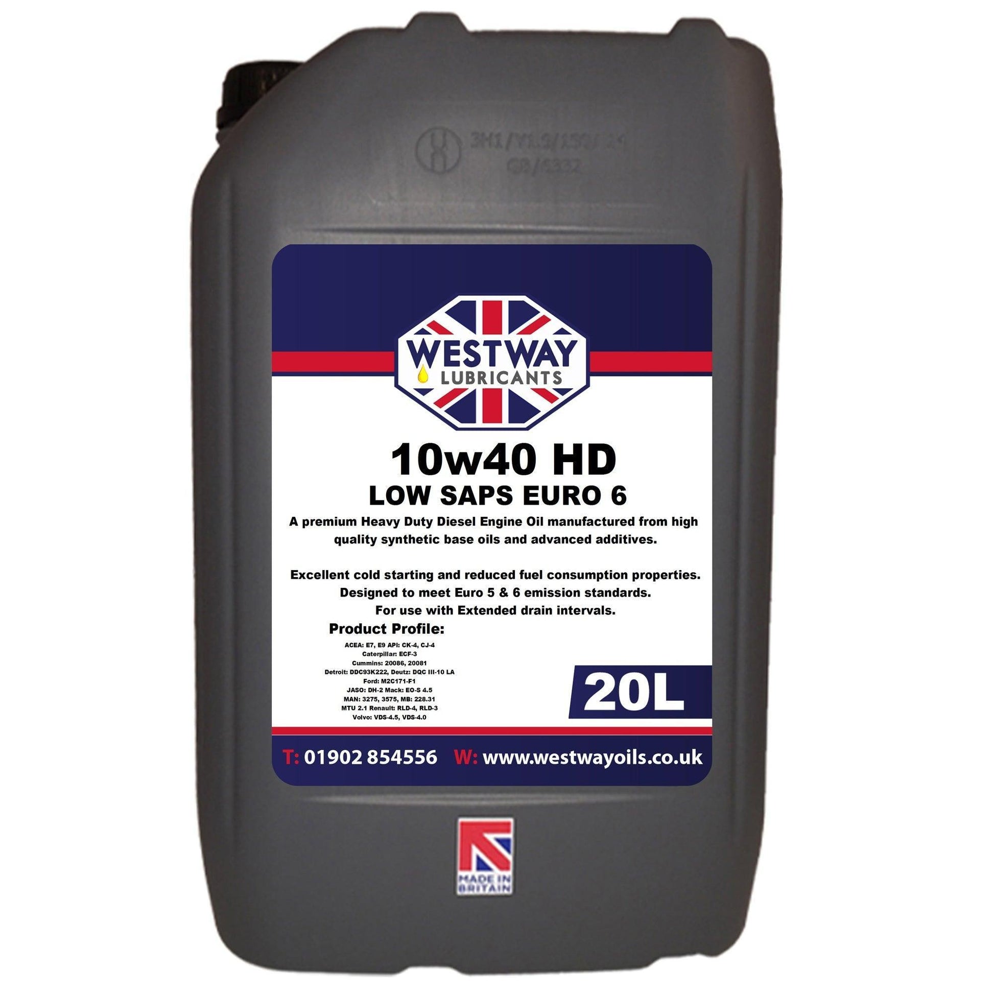 10W40 Synthetic Engine Oil UHPD Low SAPS for Diesel E7 E9 - 4Boats
