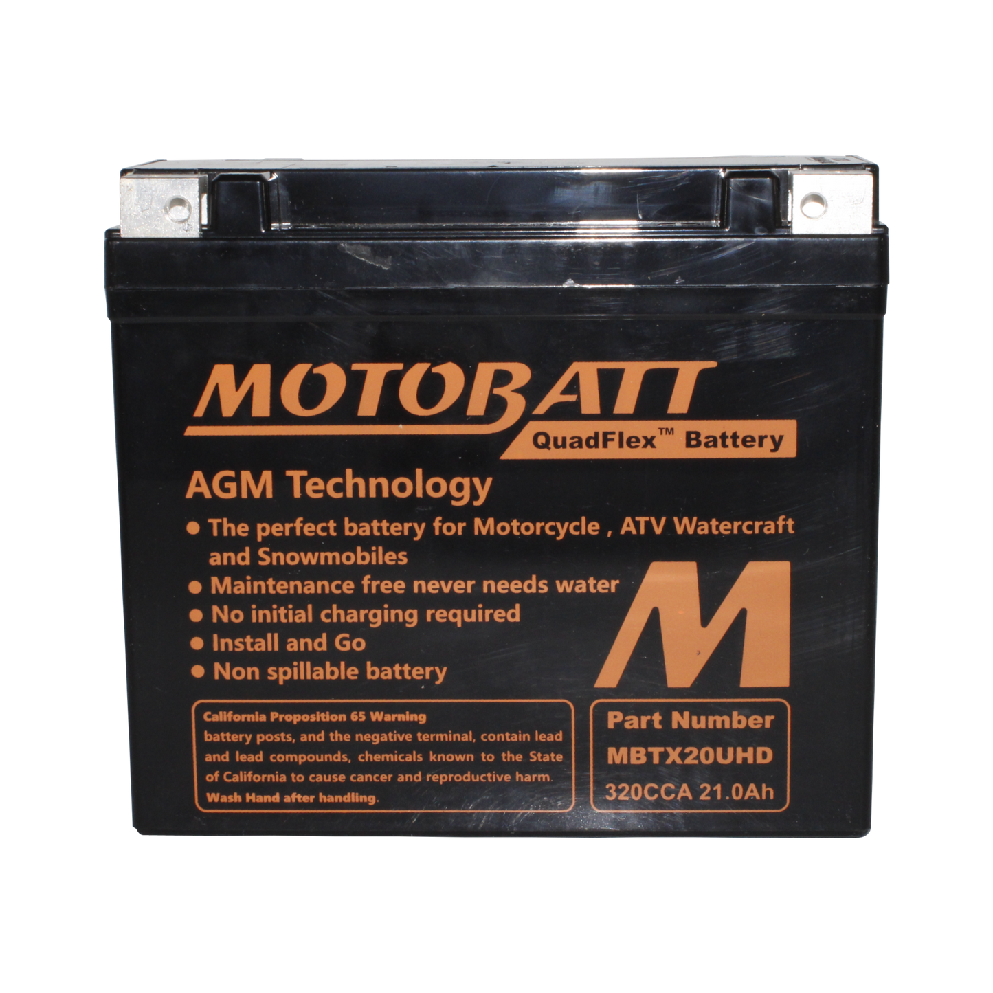 MotoBatt MBTX20UHD 12V 21Ah AGM Motorcycle Battery