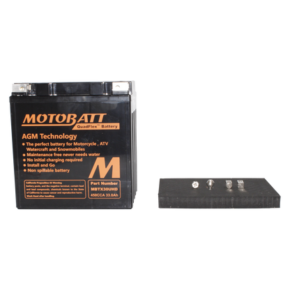 Motobatt MBTX30UHD 12V 33Ah AGM Powersport Battery with 450 CCA