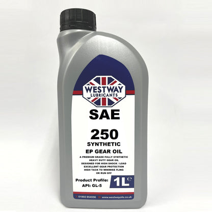SAE 250 Fully Synthetic EP Gear Oil for High Shock Protection
