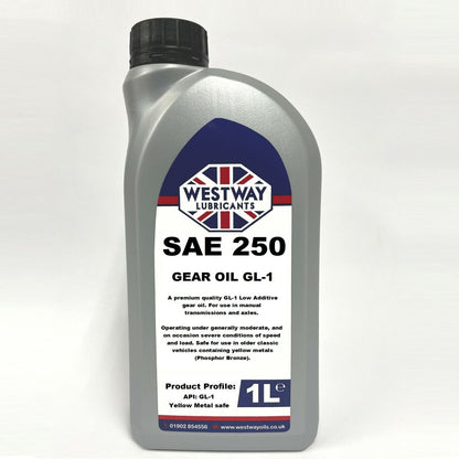 SAE 250 Mineral Classic Gear Oil GL-1 for Vintage Vehicles