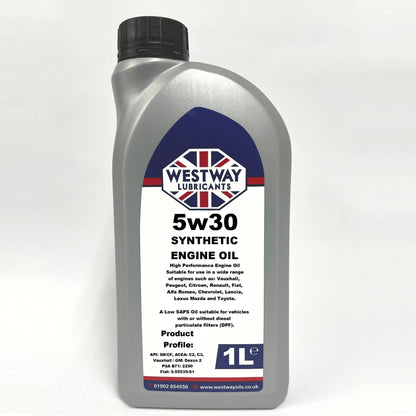 5W30 Dexos 2 Fully Synthetic Engine Oil for Vauxhall, Fiat, Peugeot, Citroen