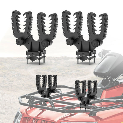 Graspur Double Gun Rack for ATVs - Durable Rubber Coated Mount