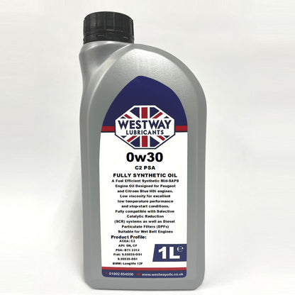 0W30 C2 Fully Synthetic Engine Oil 0w/30 for PSA B71 2312 Blue HDi
