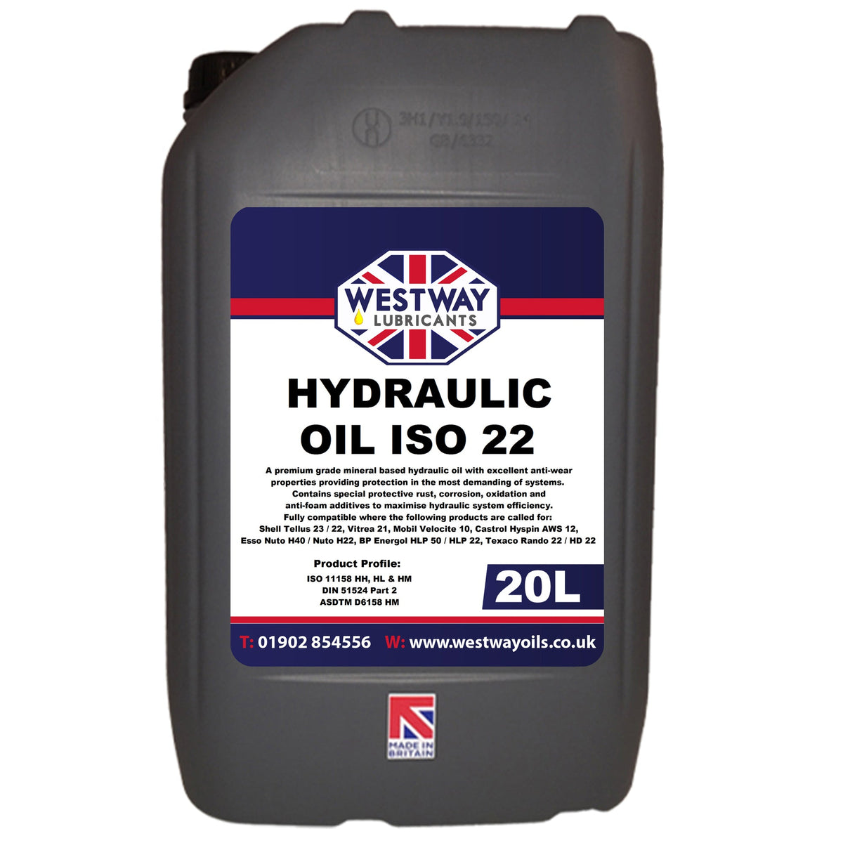 Hydraulic Oil ISO 22 with Anti-Wear and Corrosion Protection