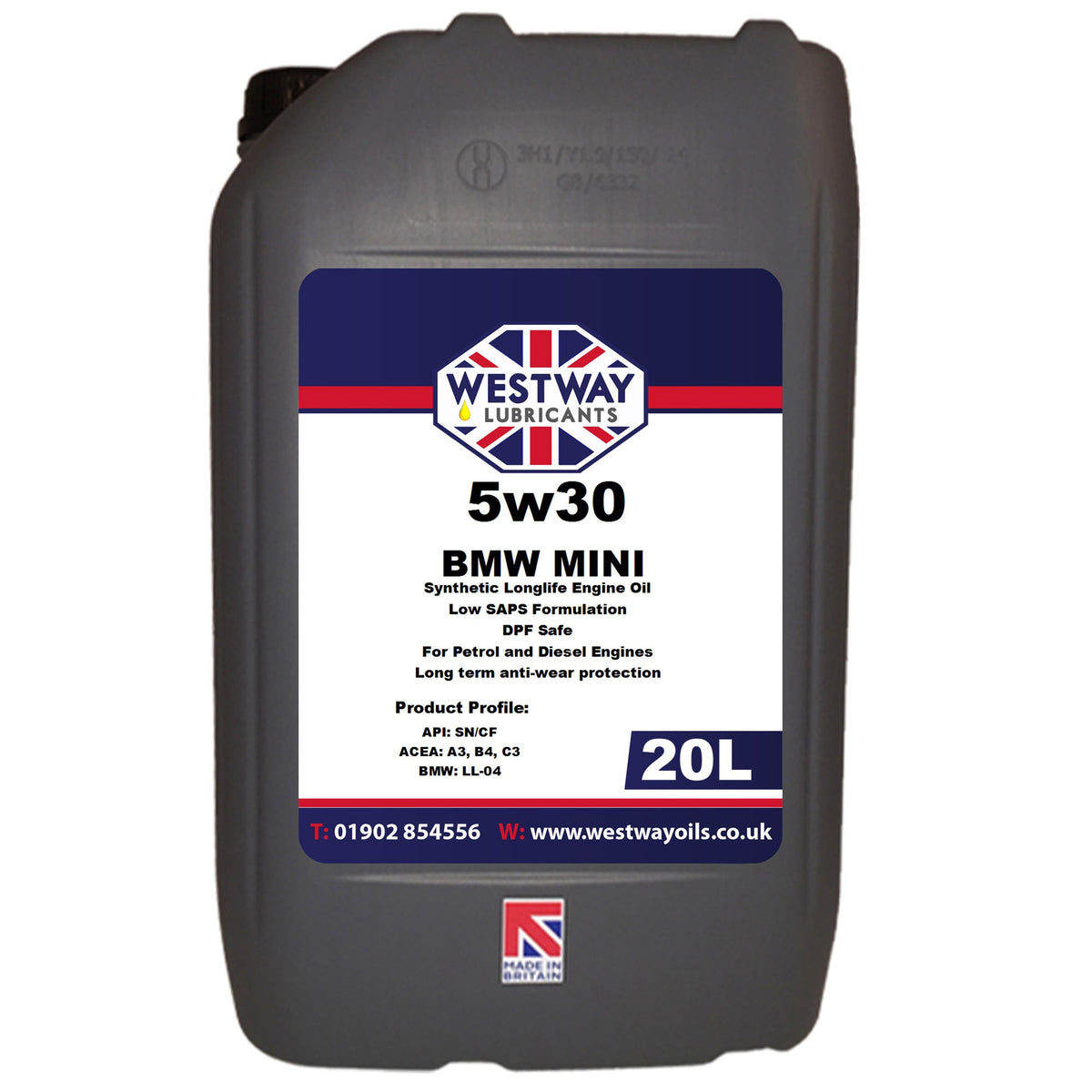BMW Mini 5W30 Synthetic Engine Oil LL-04 - British Made - DPF Safe