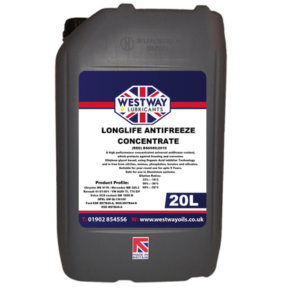 Longlife Red Antifreeze Concentrate BS6580:2010 - 5 Year Protection