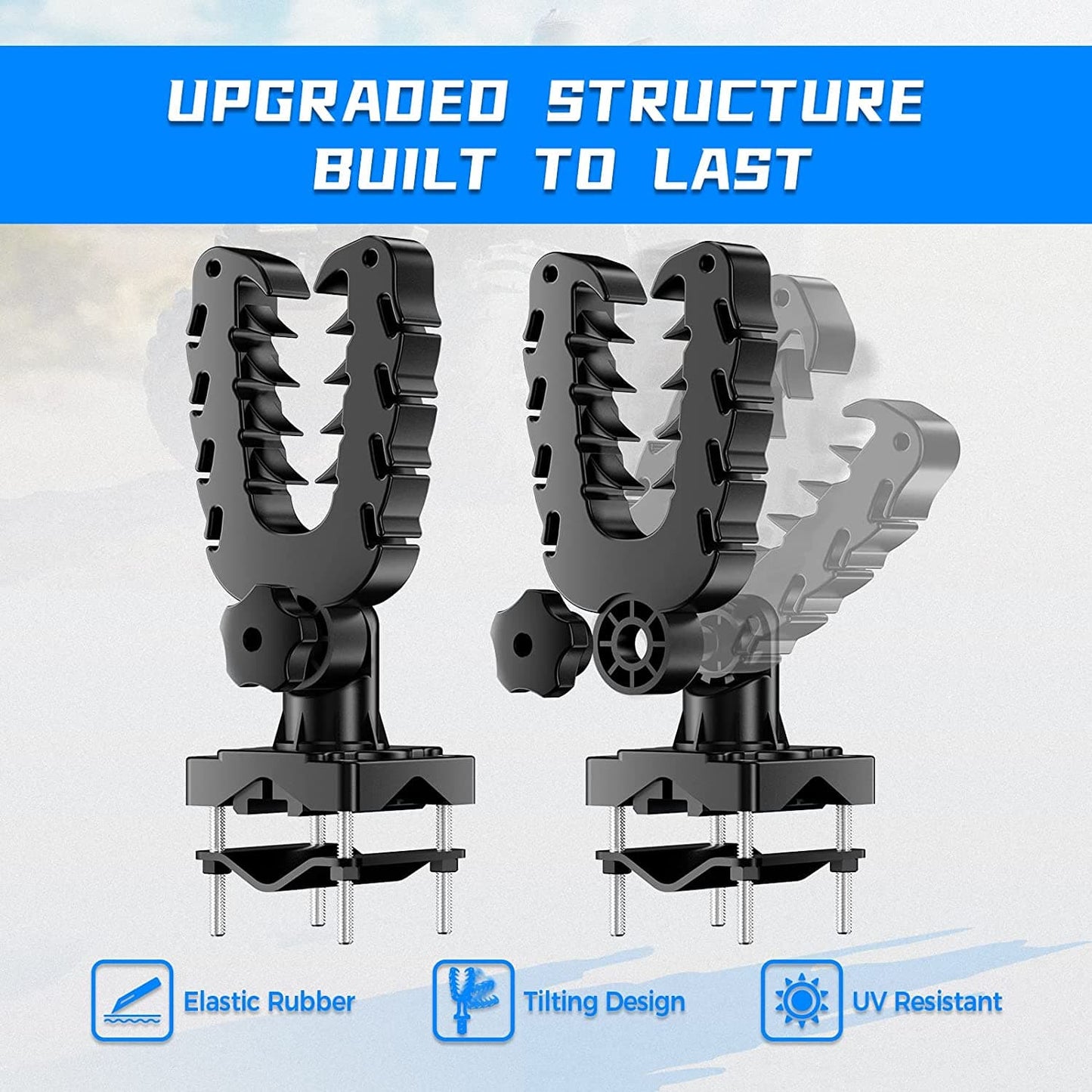 Graspur Single Gun Rack for ATVs - Durable Rubber-Coated Mount