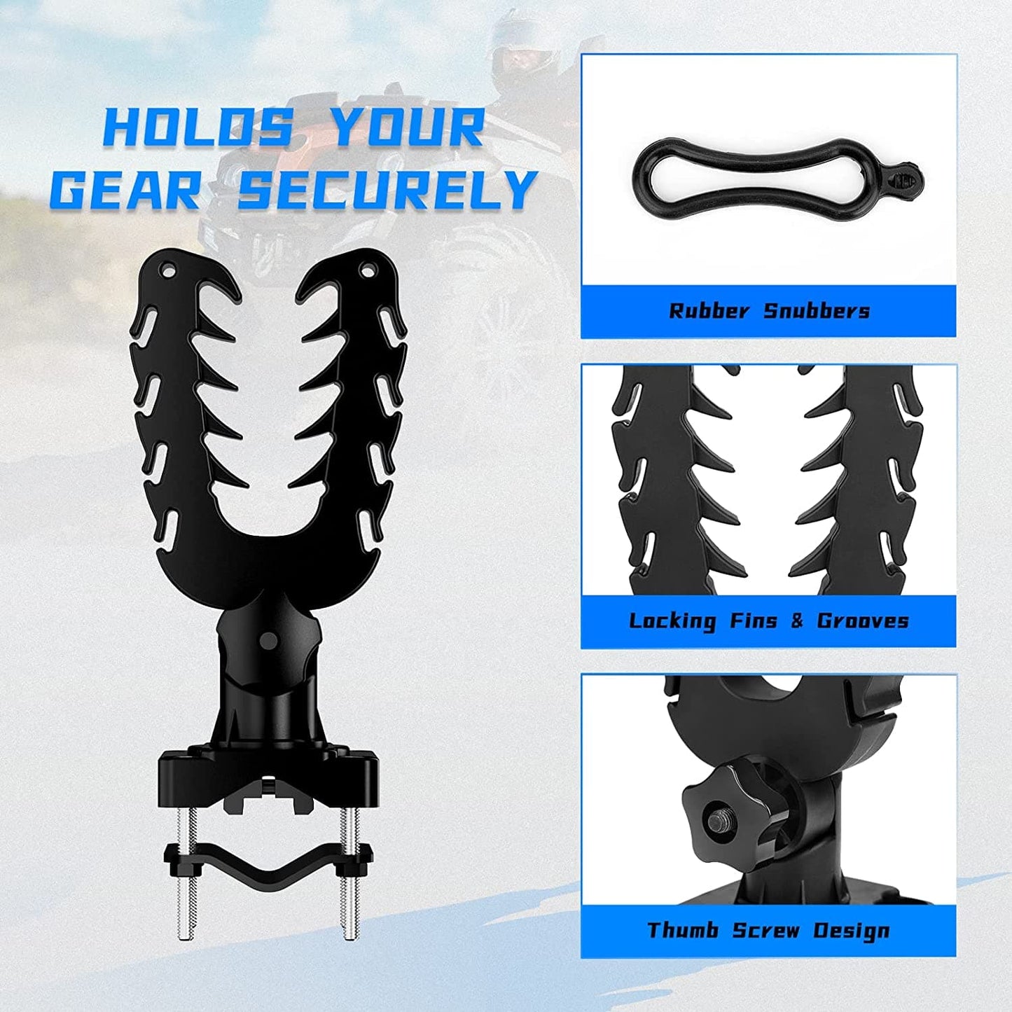 Graspur Single Gun Rack for ATVs - Durable Rubber-Coated Mount