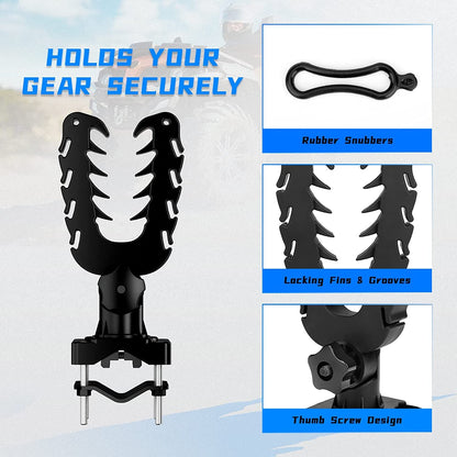 Graspur Single Gun Rack for ATVs - Durable Rubber-Coated Mount