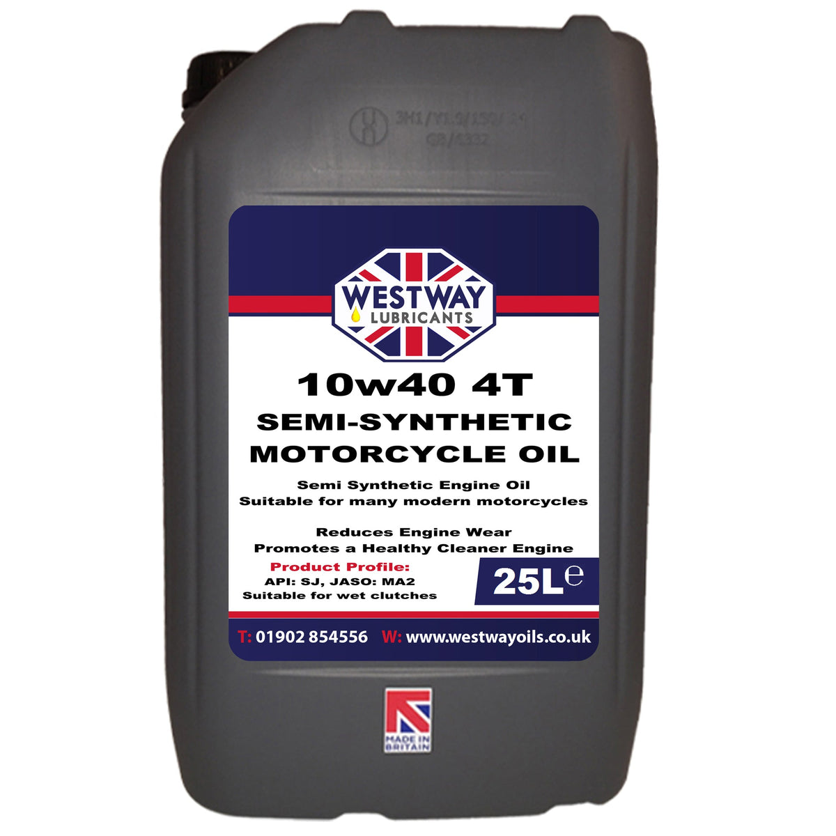 10W40 Semi Synthetic 4T Motorcycle Oil JASO MA2 API SN 4-Stroke Engine Lubricant