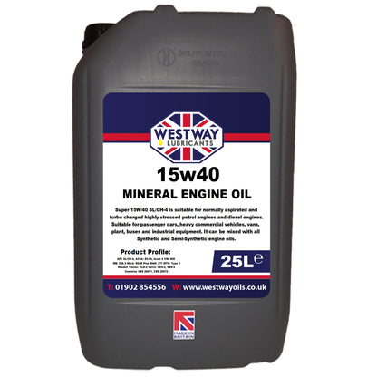 Performance 15W40 Mineral Engine Oil for Petrol and Diesel Engines