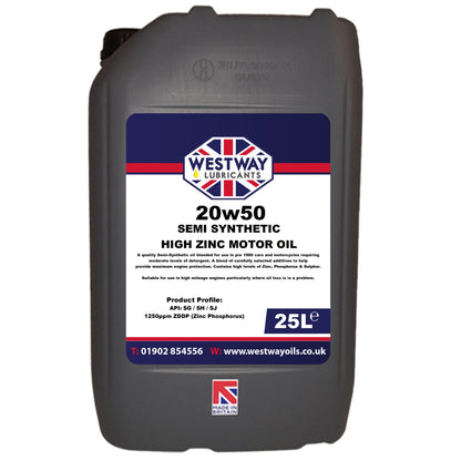 20W50 Mineral Classic Motor Oil High ZDDP High Zinc Flat Tappet Protection