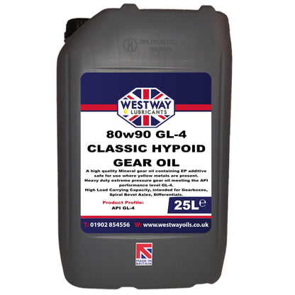 80W90 Mineral GL-4 Gear Oil - Yellow Metal Safe