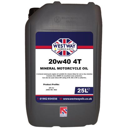 20W40 Mineral Based 4-Stroke Motorcycle Oil