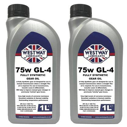 75W Synthetic Gear Oil API GL-4 for Manual Transmissions