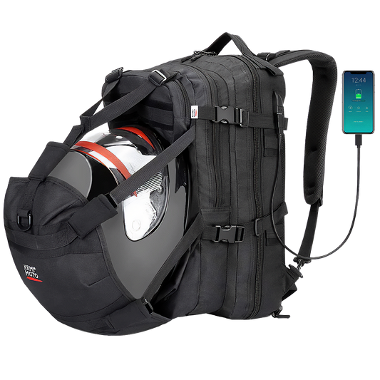Kemimoto Tactical Motorcycle Helmet Backpack with USB Charging Port and Rain Cover