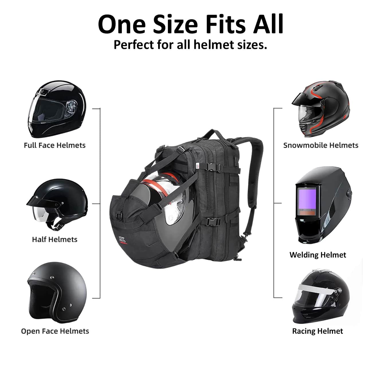 Kemimoto Tactical Motorcycle Helmet Backpack with USB Charging Port and Rain Cover