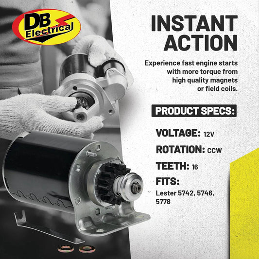 Starter motor for Briggs and Stratton engines - 16 tooth, 399169