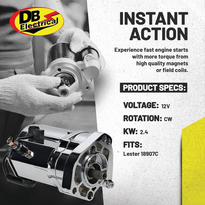 Starter motor for Harley-Davidson motorcycles