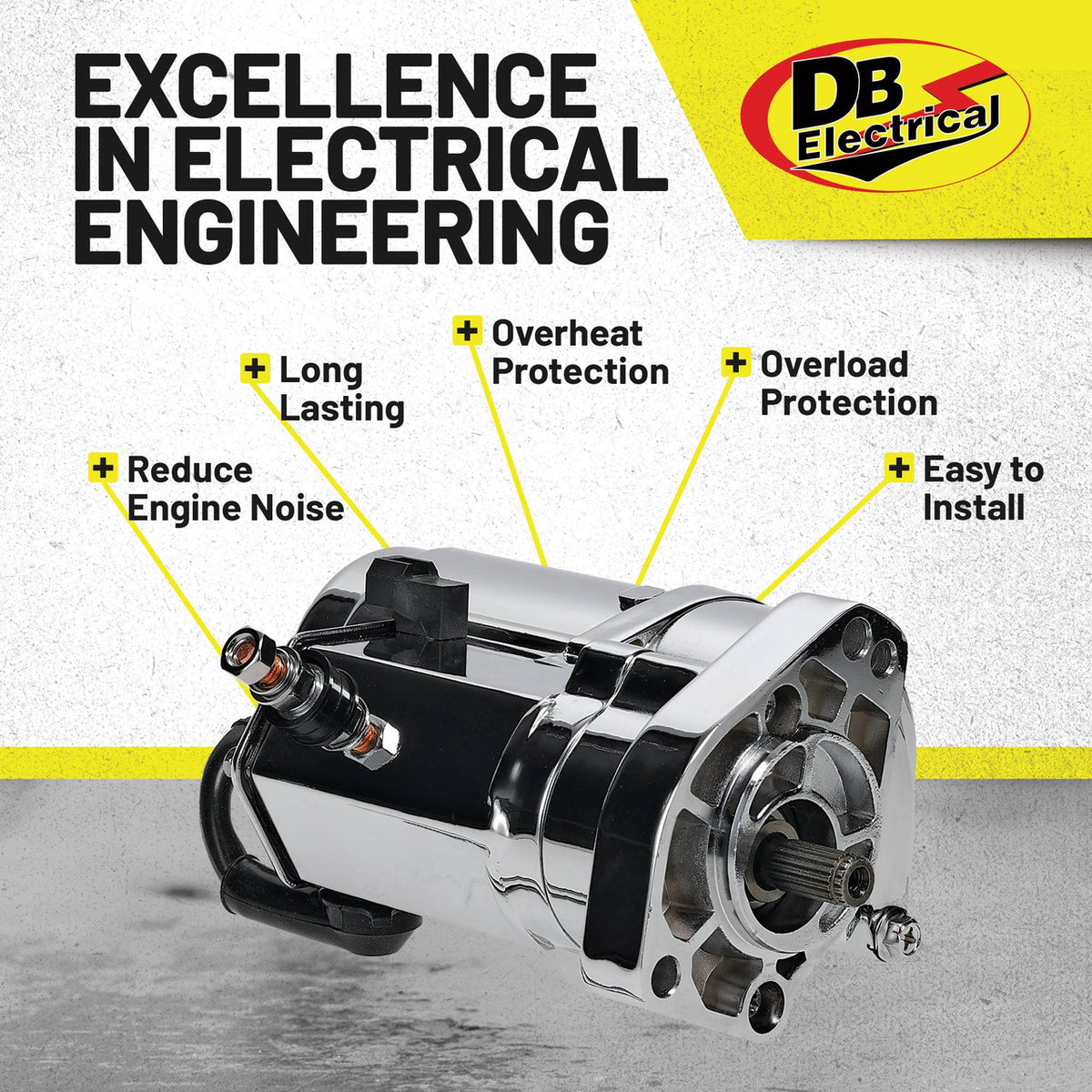 Starter motor for Harley-Davidson motorcycles