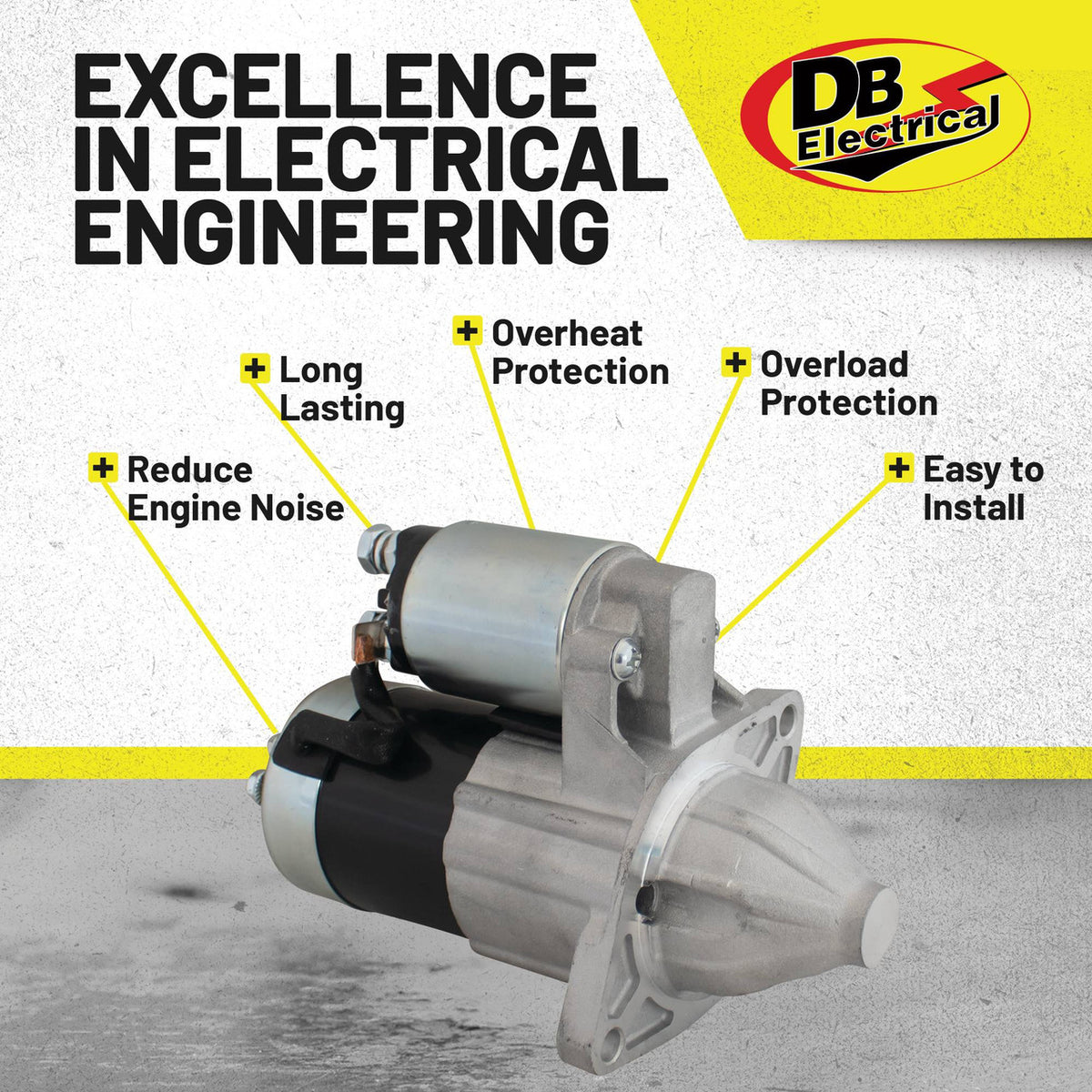 Starter motor for Kubota and Grasshopper mowers - 12V, 8 tooth