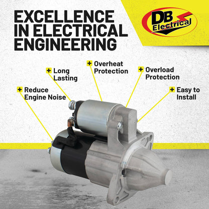 Starter motor for Kubota and Grasshopper mowers - 12V, 8 tooth