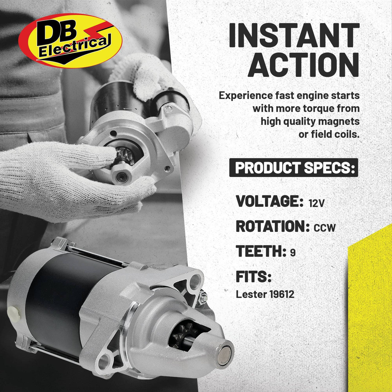 Starter Motor for Briggs & Stratton Vanguard V-Twin 32HP Engines