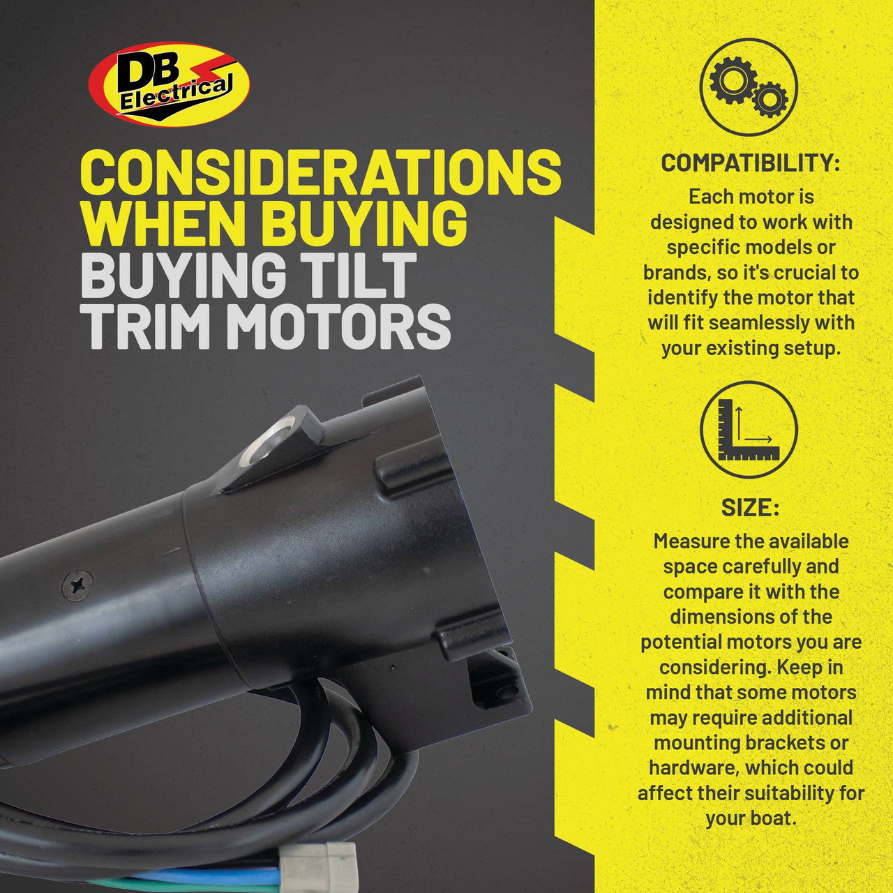 12V Trim and Tilt Motor for Chrysler, Johnson, Evinrude, OMC Outboards