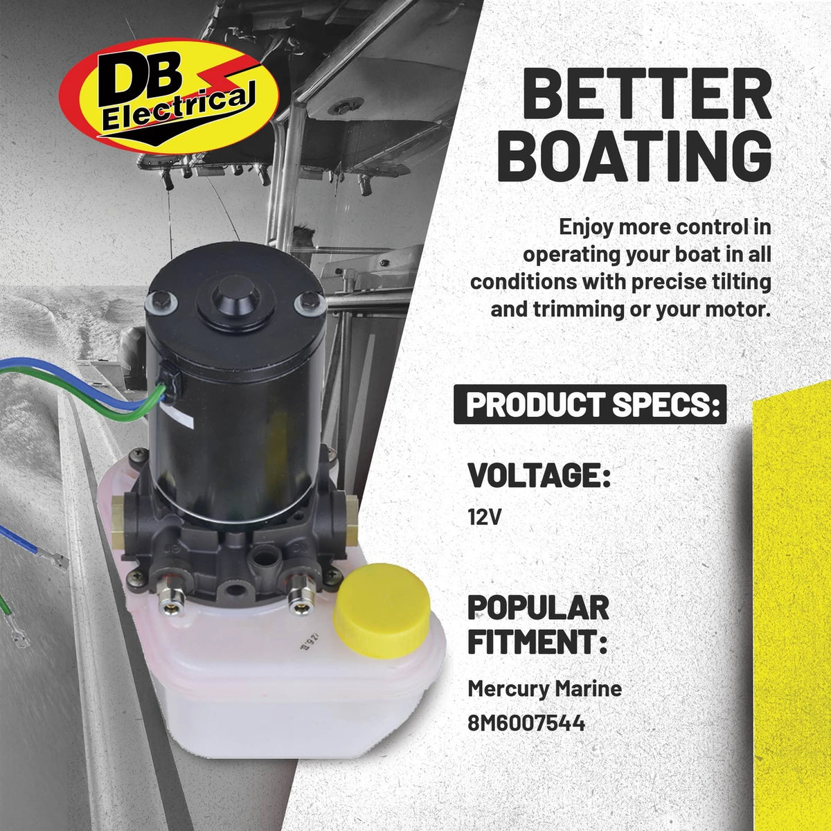 Tilt and trim motor for Power Pole Pro shallow water anchor - 12V